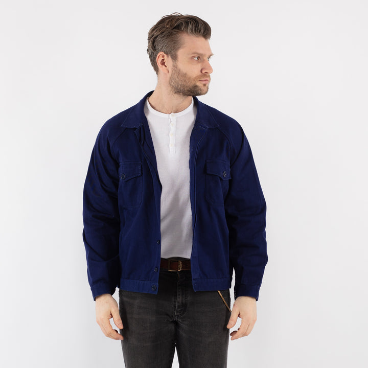 Vintage 70's Men Work Jacket in Blue