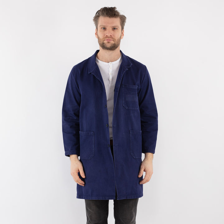 Vintage 70's Men Work Jacket in Blue