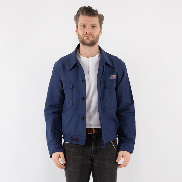 Vintage 70's Men Work Jacket in Blue