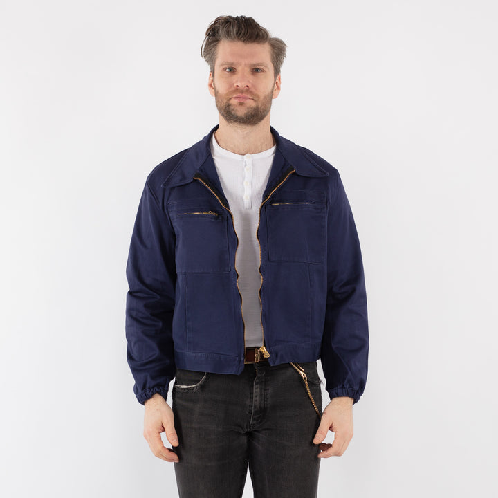 Vintage 80's Men Work Jacket in Blue