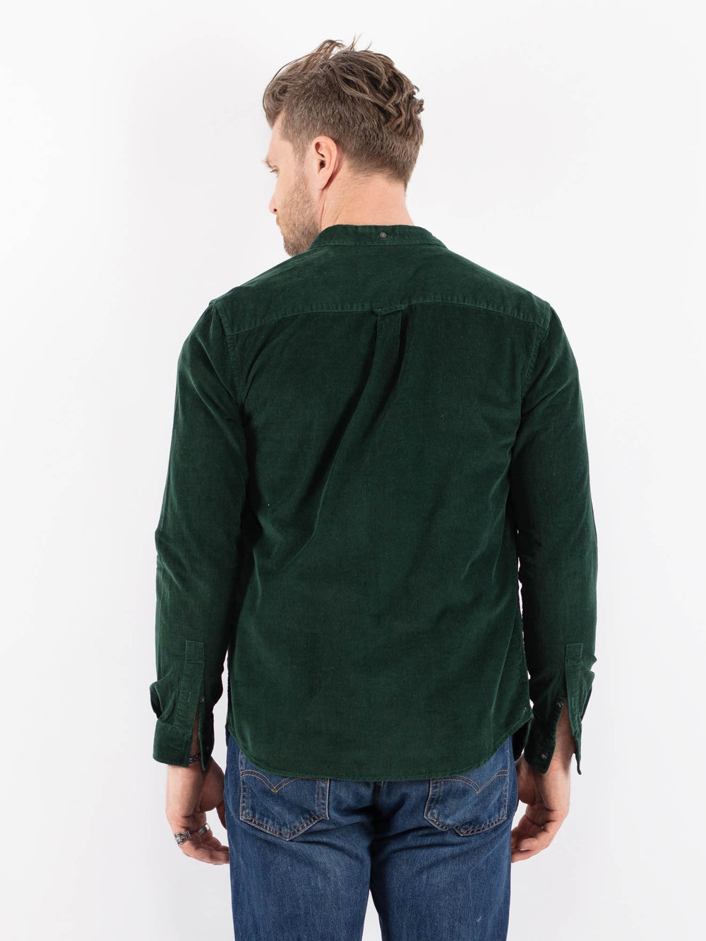 Vintage 00's Men Corduroy Shirt in GreenZ1487