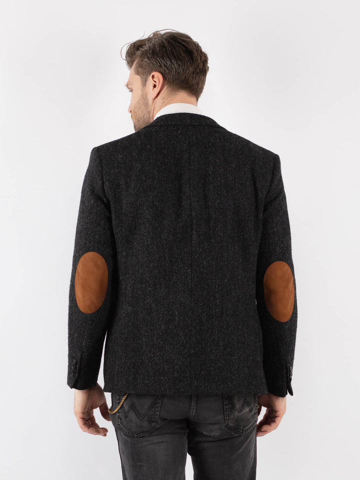 Vintage 00's Men Harris Tweed Jacket in Dark Gray - NorthernGrip