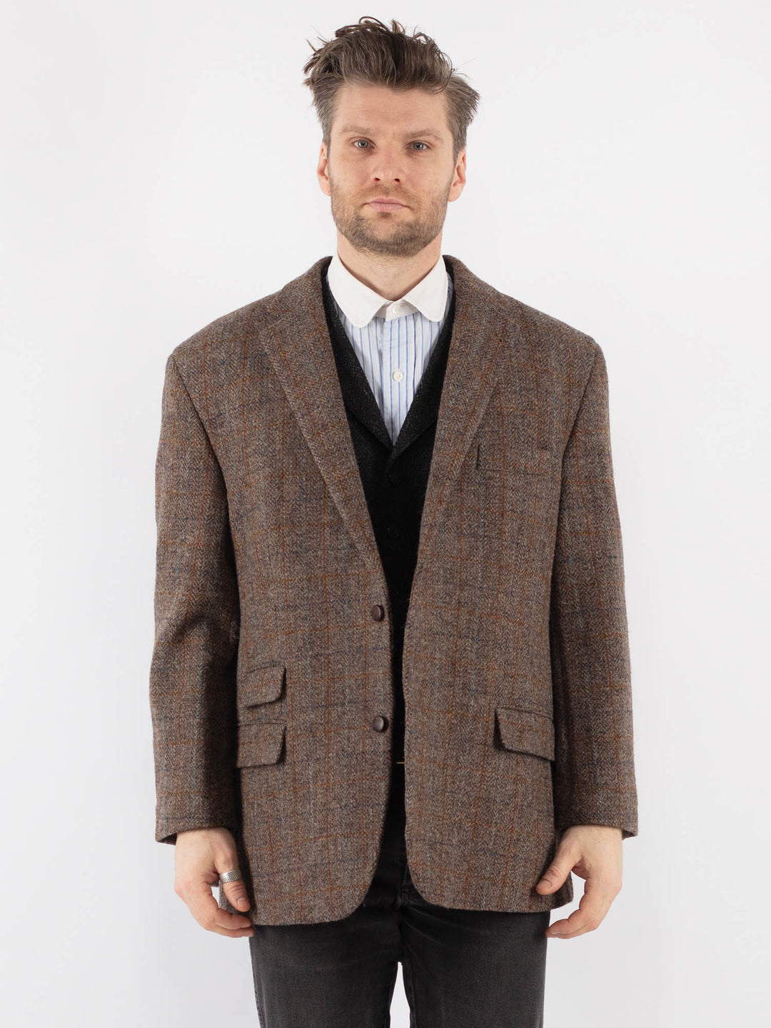 Vintage 00's Men Harris Tweed Jacket in Brown - NorthernGrip