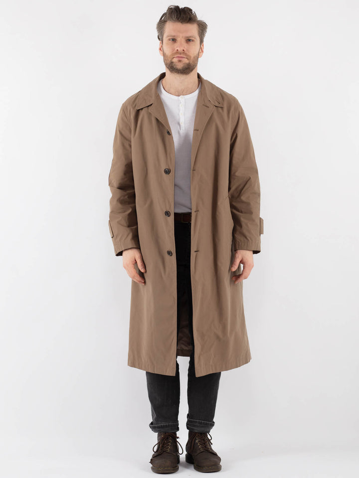 Vintage 00's Men Trench Coat in Beige