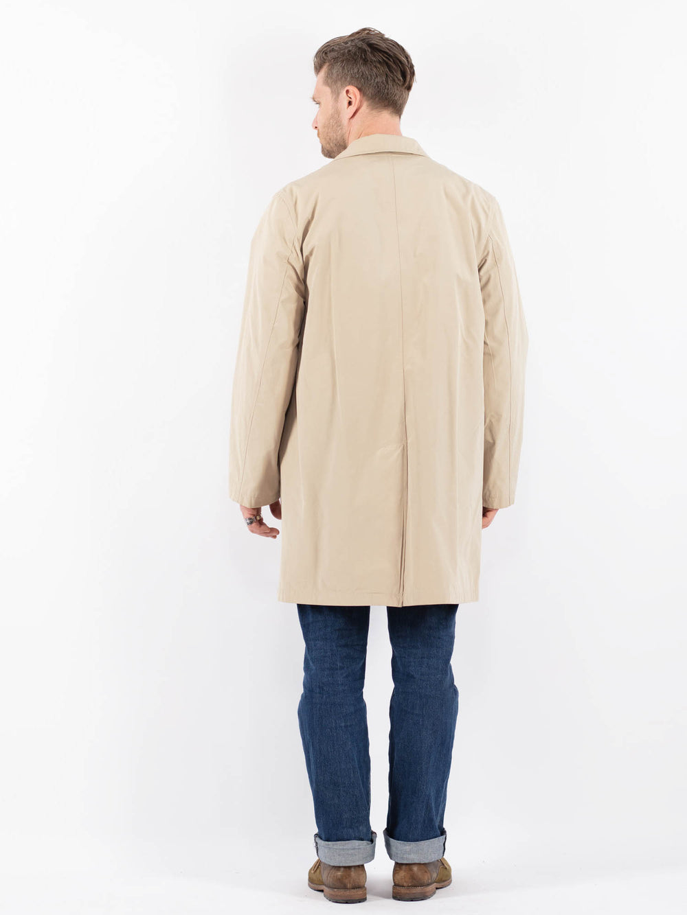 Vintage 00's Men Mac Coat in BeigeZ1501
