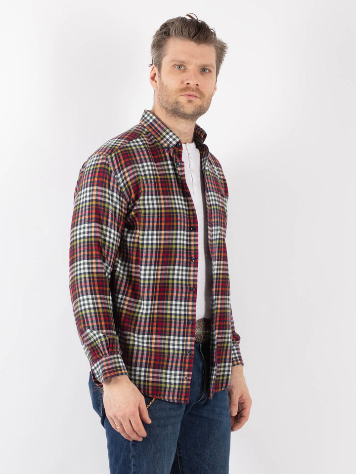Vintage 00's Men Plaid Flannel Shirt in MultiZ1149