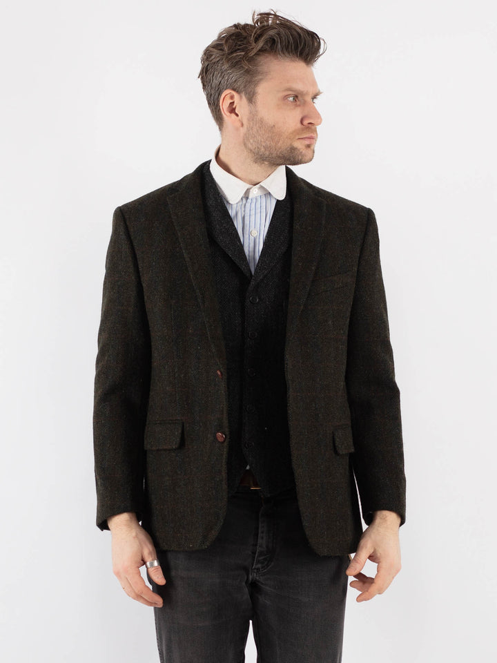 Vintage 00's Men Harris Tweed Jacket in Green - NorthernGrip