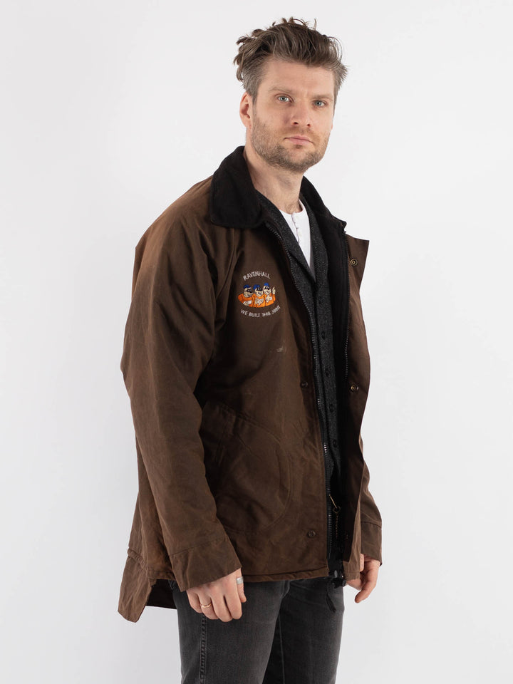 Vintage 00's Men Waxed Canvas Jacket in Brown - NorthernGrip
