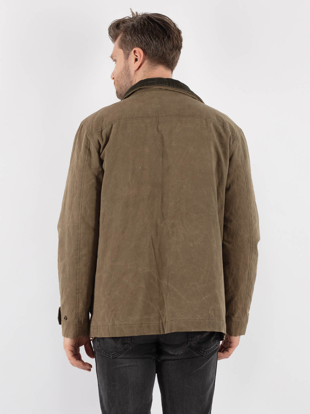 Vintage 00's Men Waxed Canvas Jacket in Khaki - NorthernGrip
