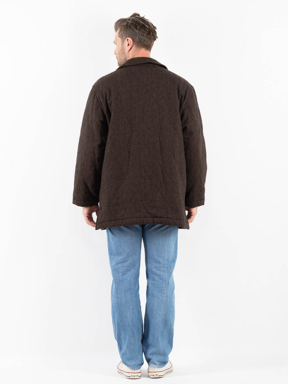 Vintage 00's Men Wool Blend Jacket in BrownZ1771