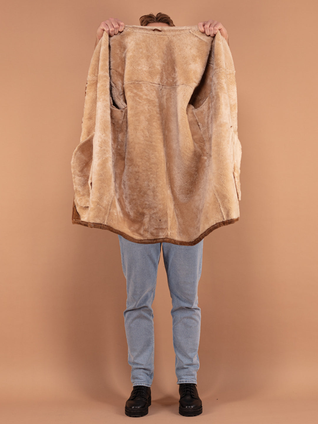 Vintage 00's Men Sheepskin Coat in Brown - NorthernGrip