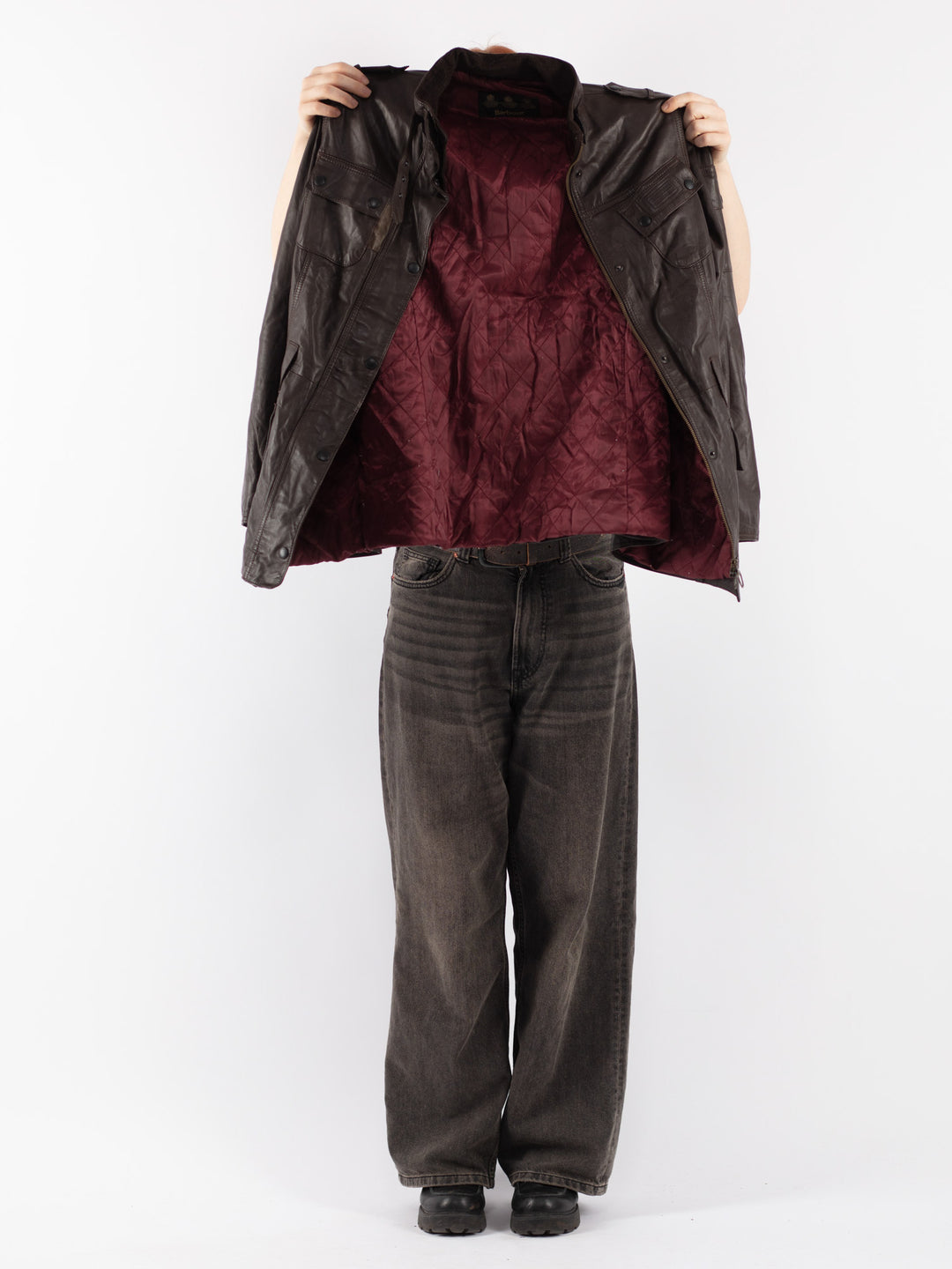 Vintage 00's Women Leather Jacket in Brown