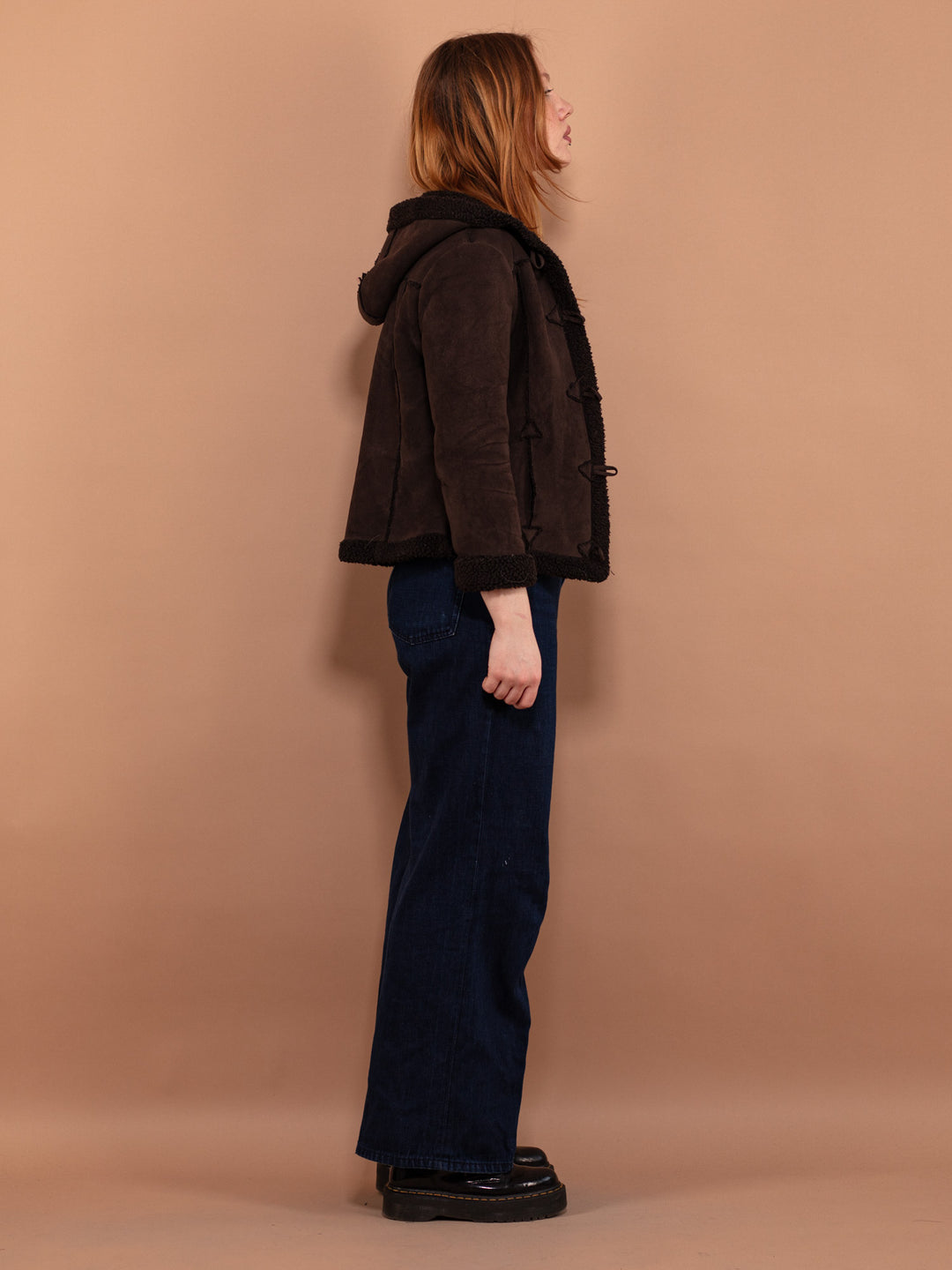 Vintage 00's Women Faux Shearling Jacket in Brown - NorthernGrip