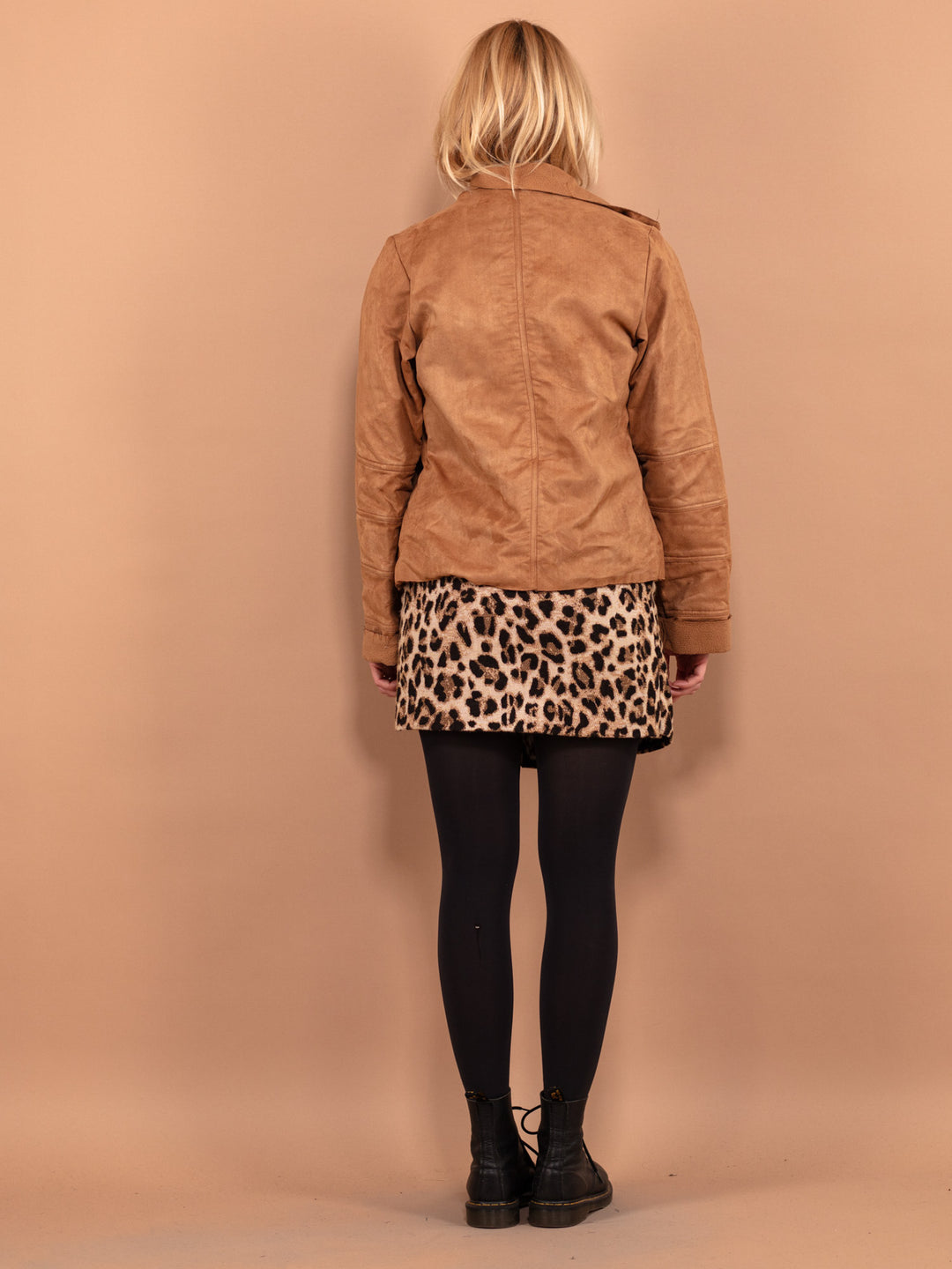 Vintage 00's Women Faux Suede Jacket in Brown - NorthernGrip