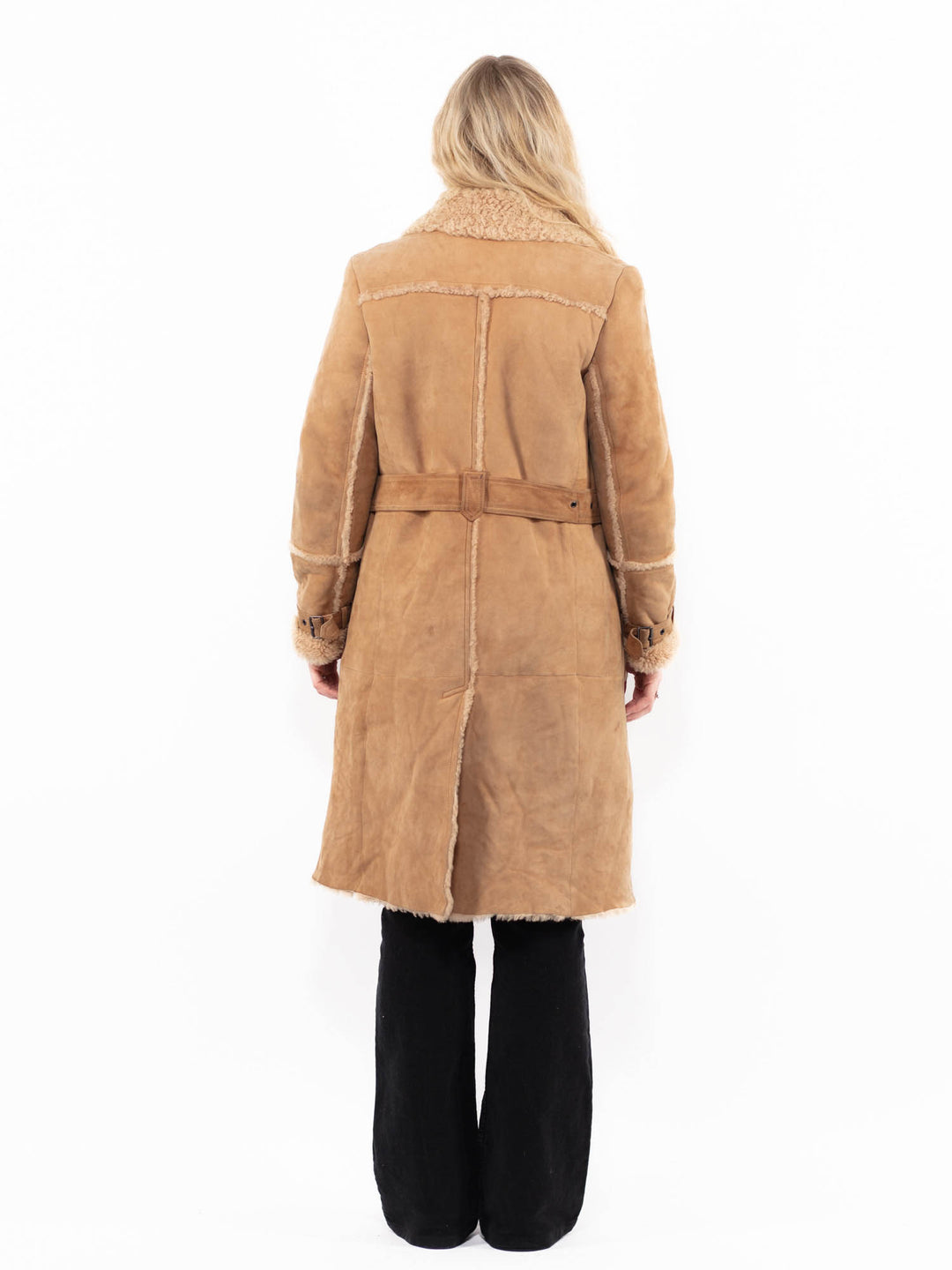 Vintage 00's Women Sheepskin Coat in BeigeA0883