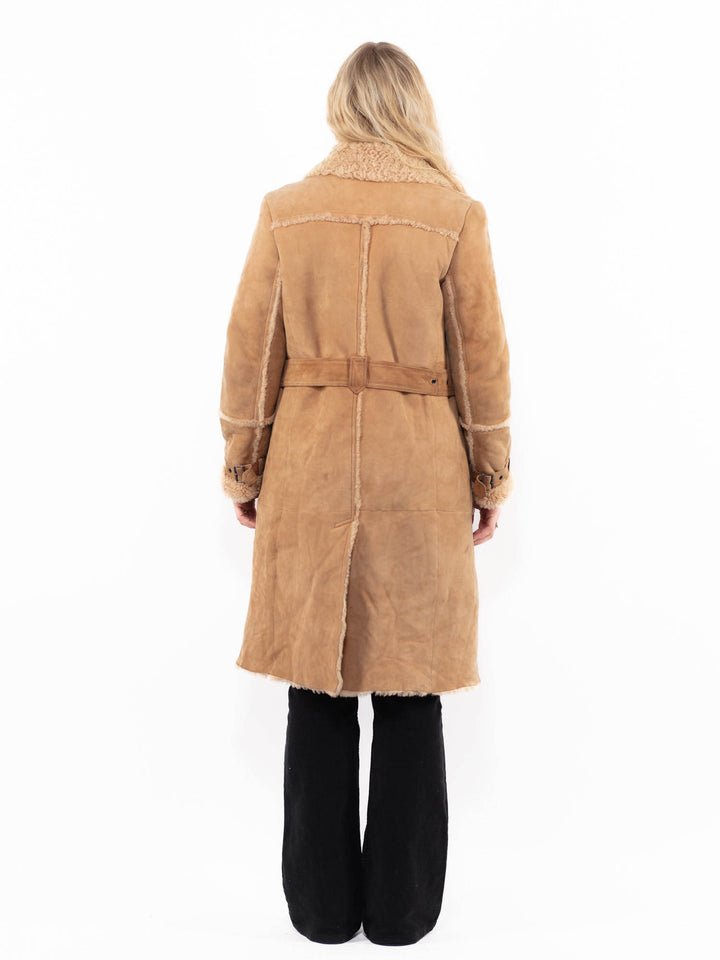 Vintage 00's Women Sheepskin Coat in BeigeA0883