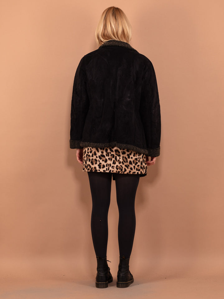 Vintage 00's Women Sherpa Jacket in Black - NorthernGrip