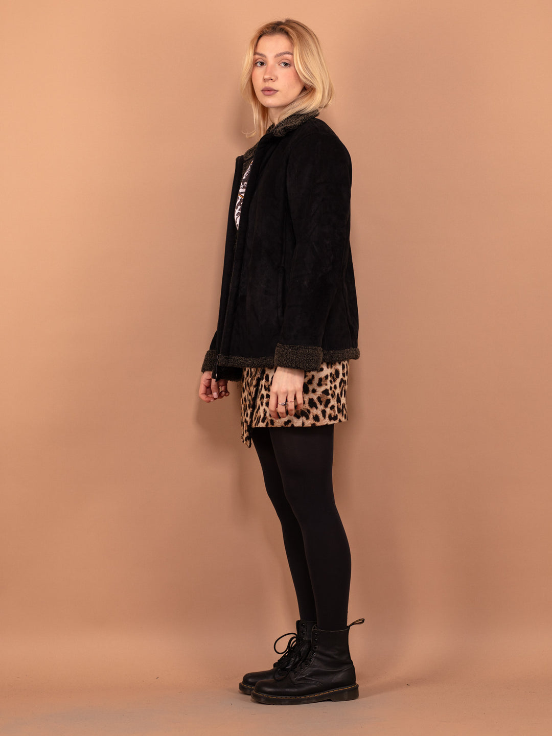 Vintage 00's Women Sherpa Jacket in Black - NorthernGrip