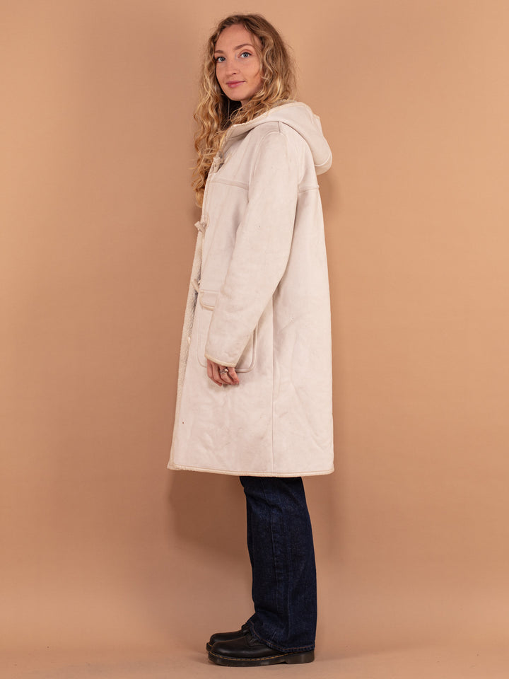 Vintage 00's Faux Sheepskin Coat in White - NorthernGrip
