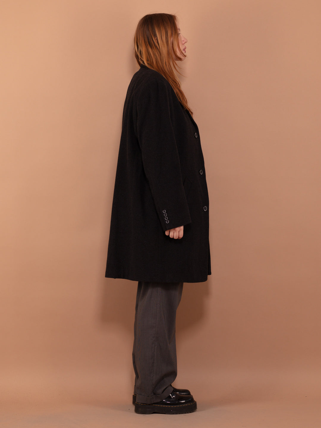 Vintage 00's Women Wool Blend Coat in Gray - NorthernGrip