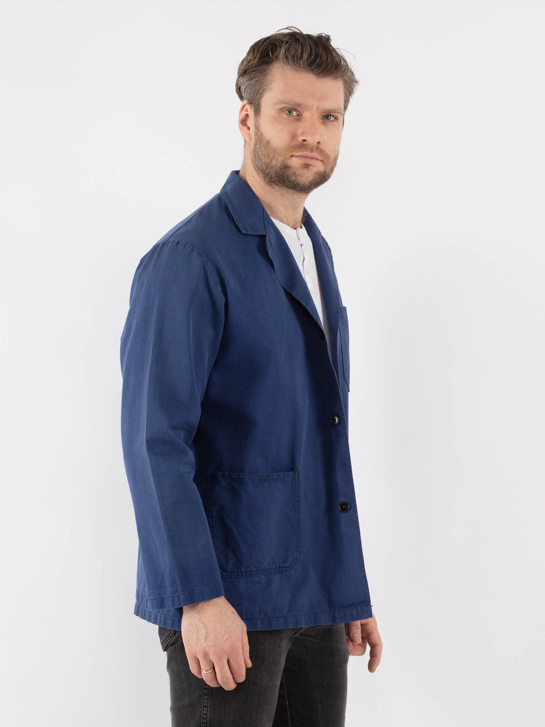 Vintage 60's Men Work Jacket in Blue