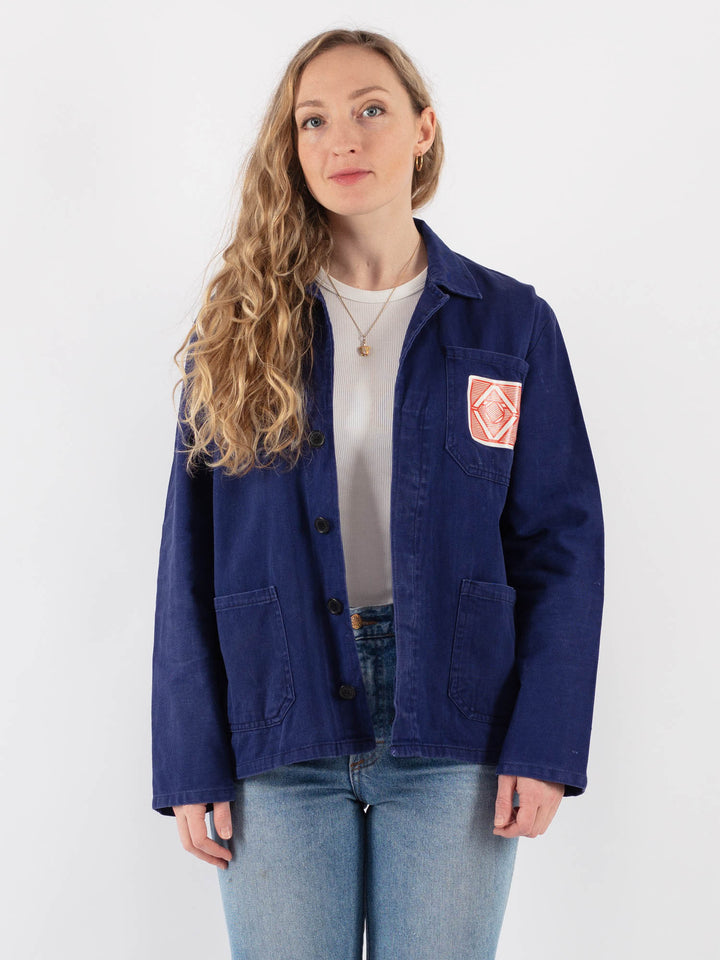 Vintage 60's Women Work Jacket in BlueV9379