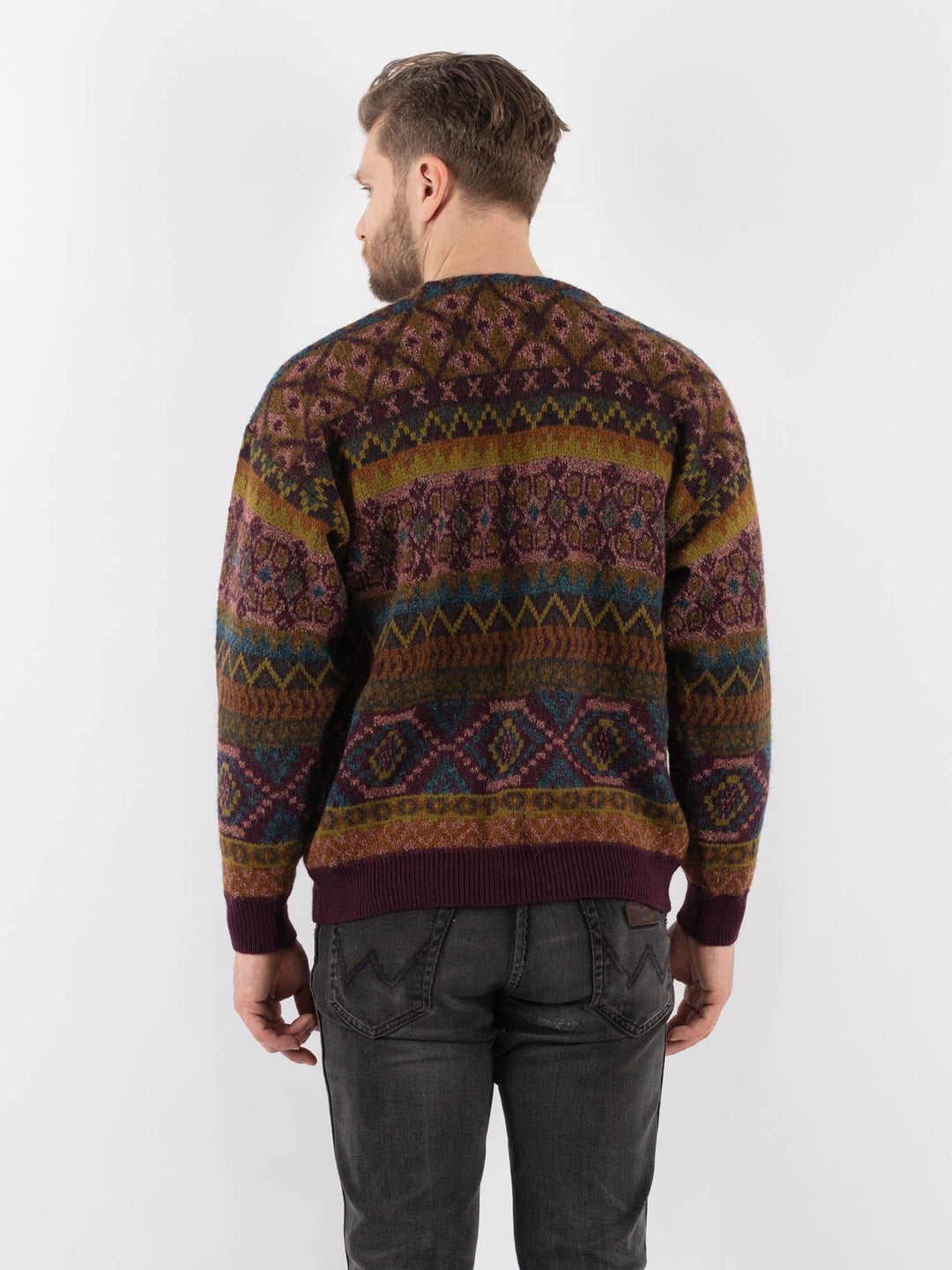 Vintage 70's Men Cardigan in MultiZ952