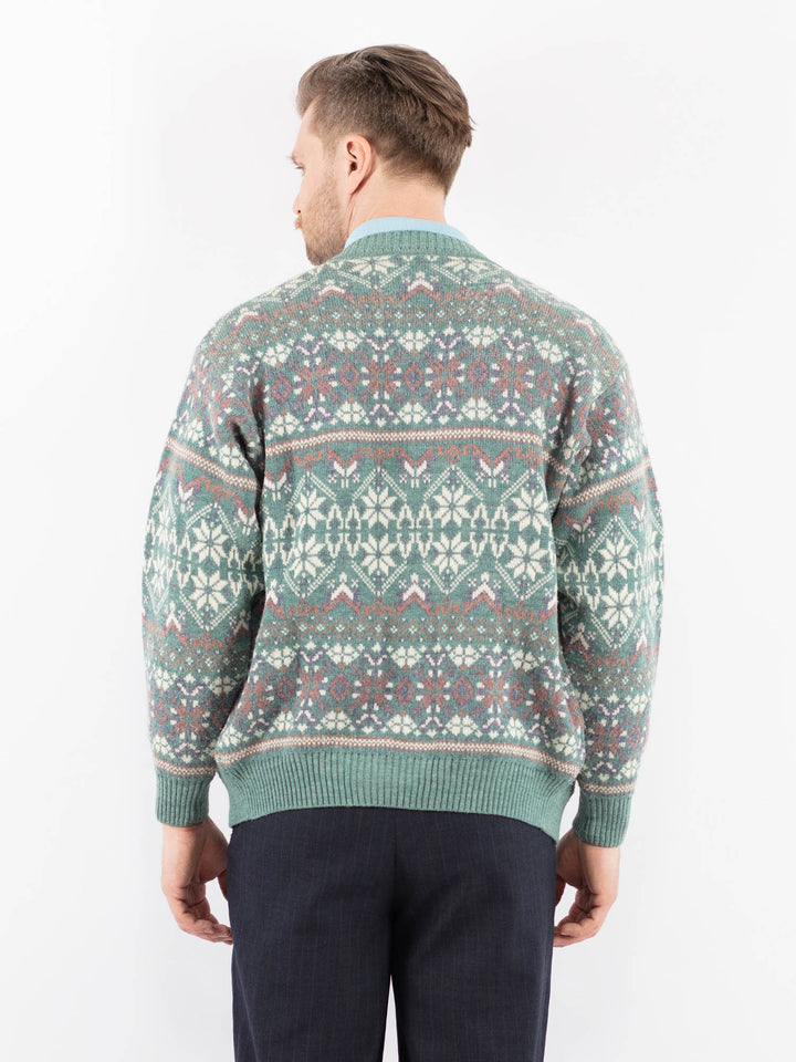 Vintage 70's Men Cardigan in GreenZ1378