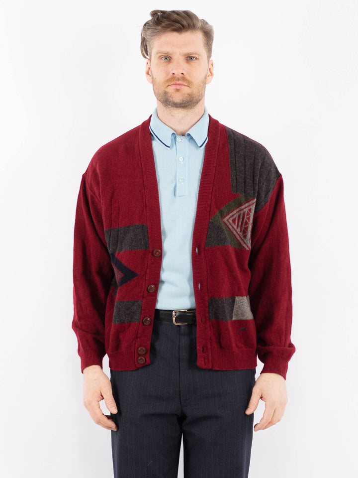 Vintage 70's Men Cardigan in RedZ1382