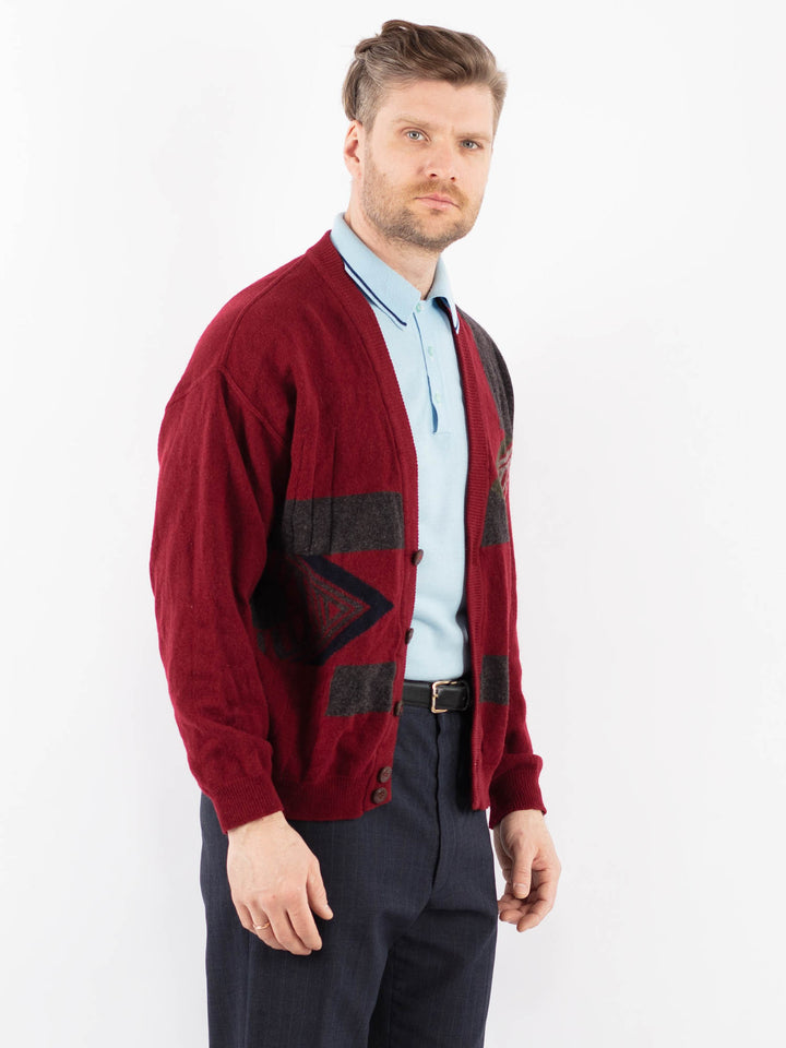 Vintage 70's Men Cardigan in RedZ1382