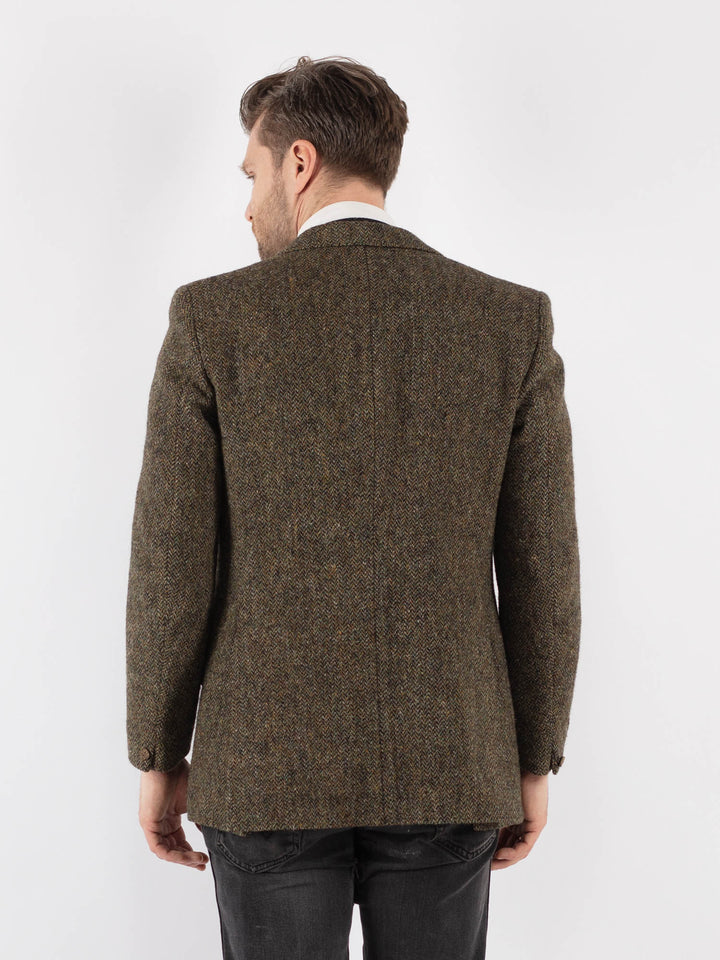 Vintage 70's Men Harris Tweed Jacket in Green - NorthernGrip