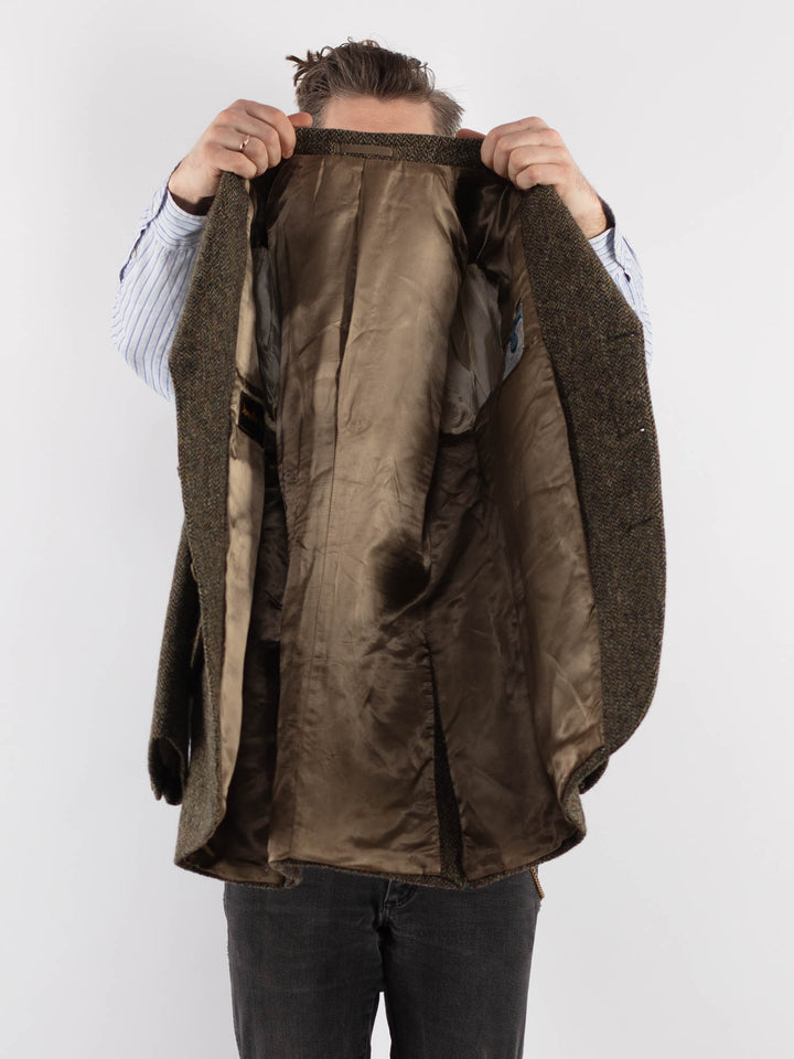 Vintage 70's Men Harris Tweed Jacket in Green - NorthernGrip