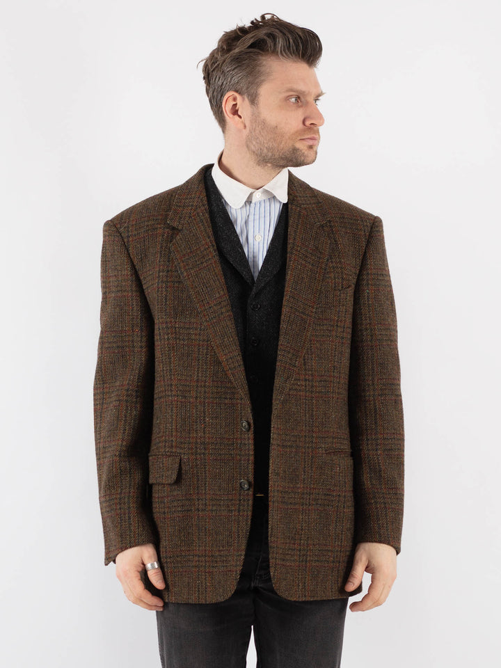 Vintage 70's Men Harris Tweed Jacket in Brown - NorthernGrip