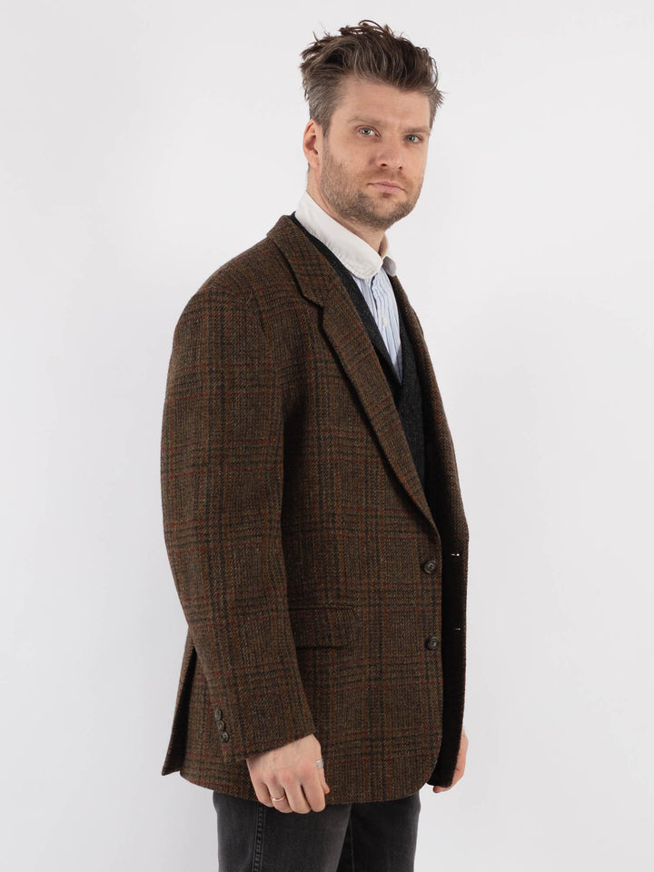 Vintage 70's Men Harris Tweed Jacket in Brown - NorthernGrip