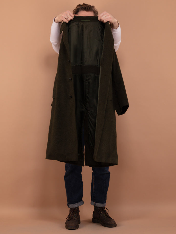 Vintage 70's Men Loden Wool Coat in Green - NorthernGrip