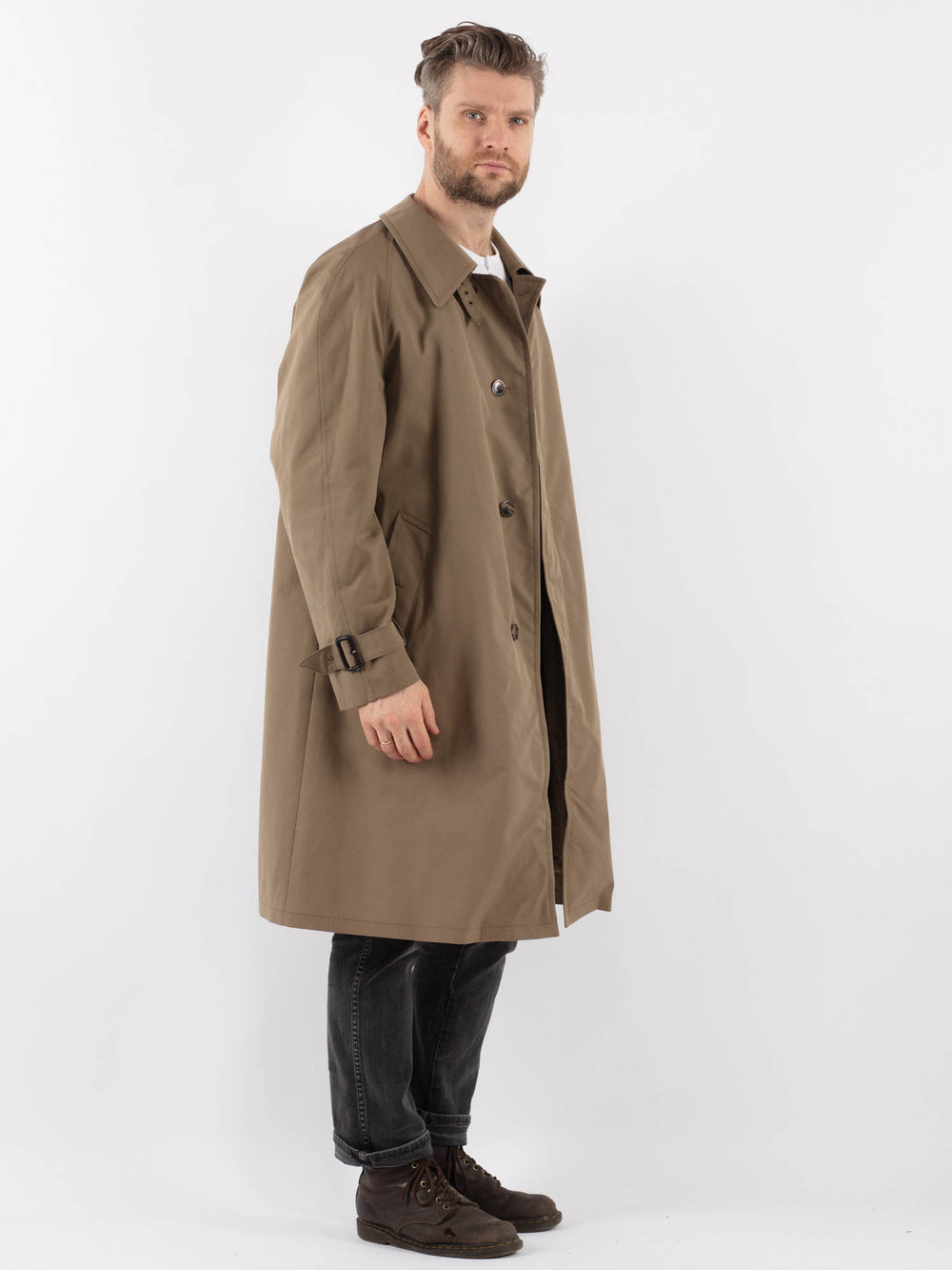 Vintage 70's Men Trench Coat in BeigeZ943
