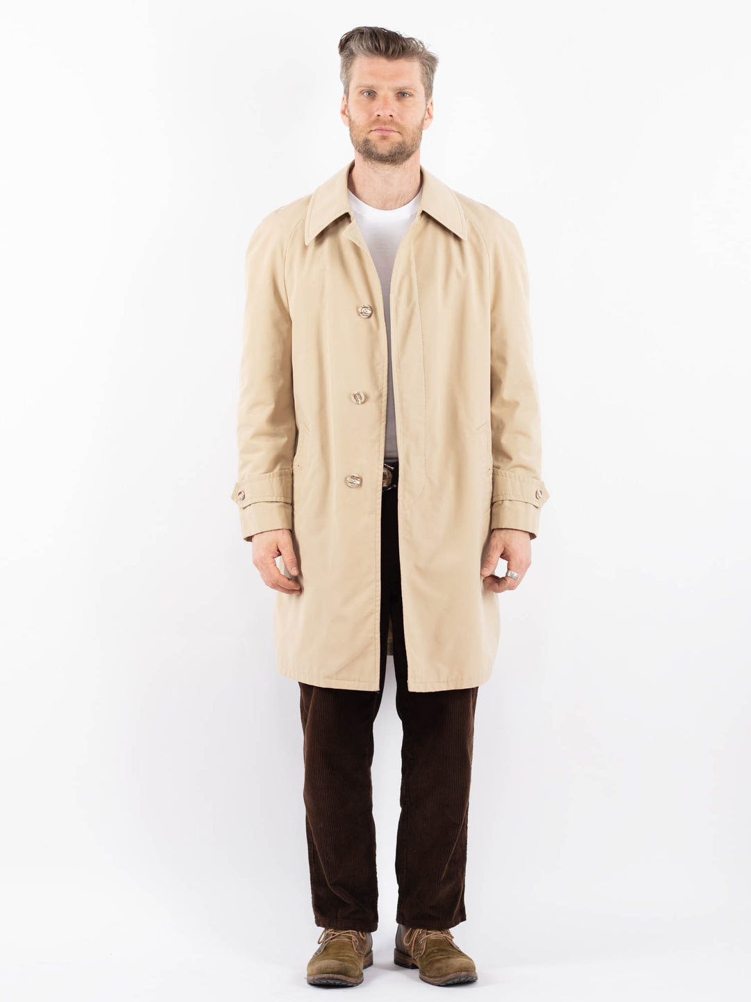Vintage 70's Men Mac Coat in BeigeZ1662