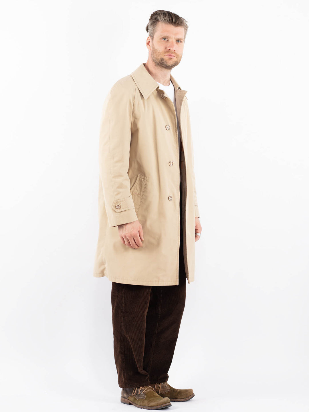 Vintage 70's Men Mac Coat in BeigeZ1662