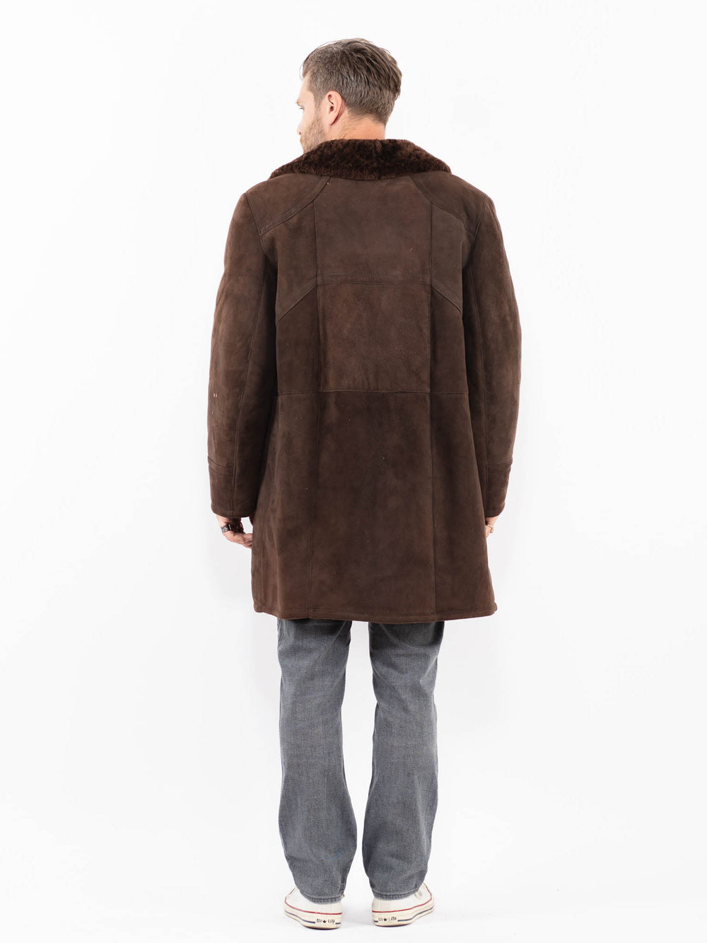 Vintage 70's Men Sheepskin Coat in BrownZ1960