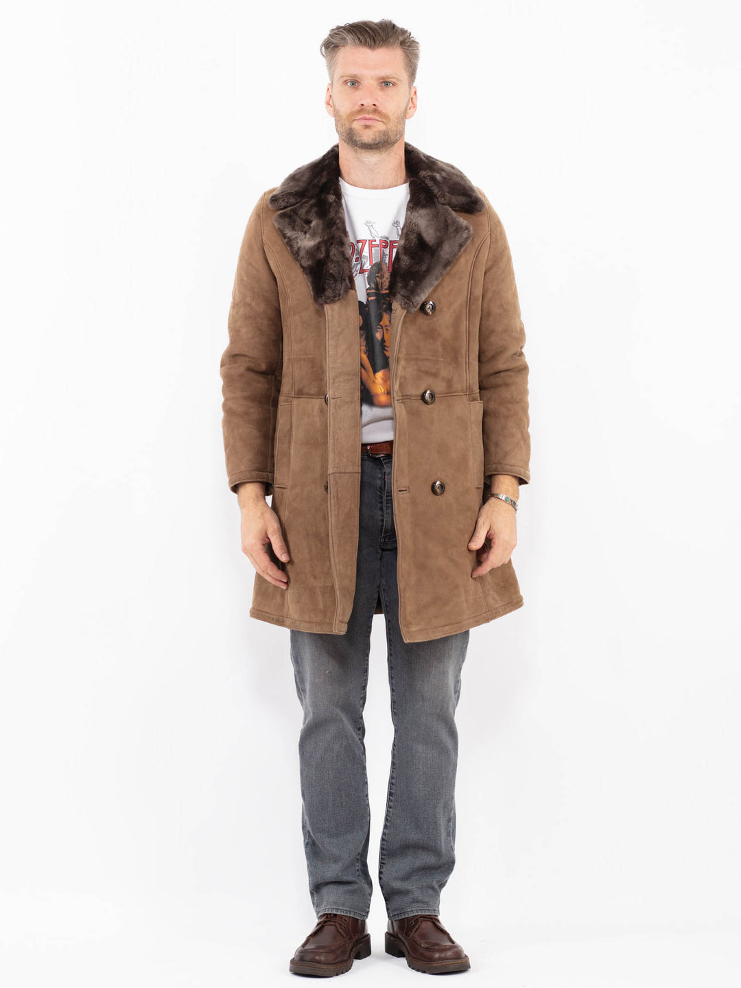 Vintage 70's Men Sheepskin in BeigeZ2092