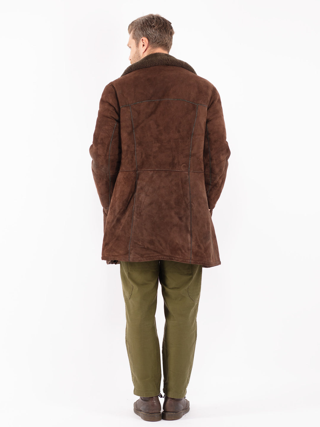 Vintage 70's Men Sheepskin Coat in Brown