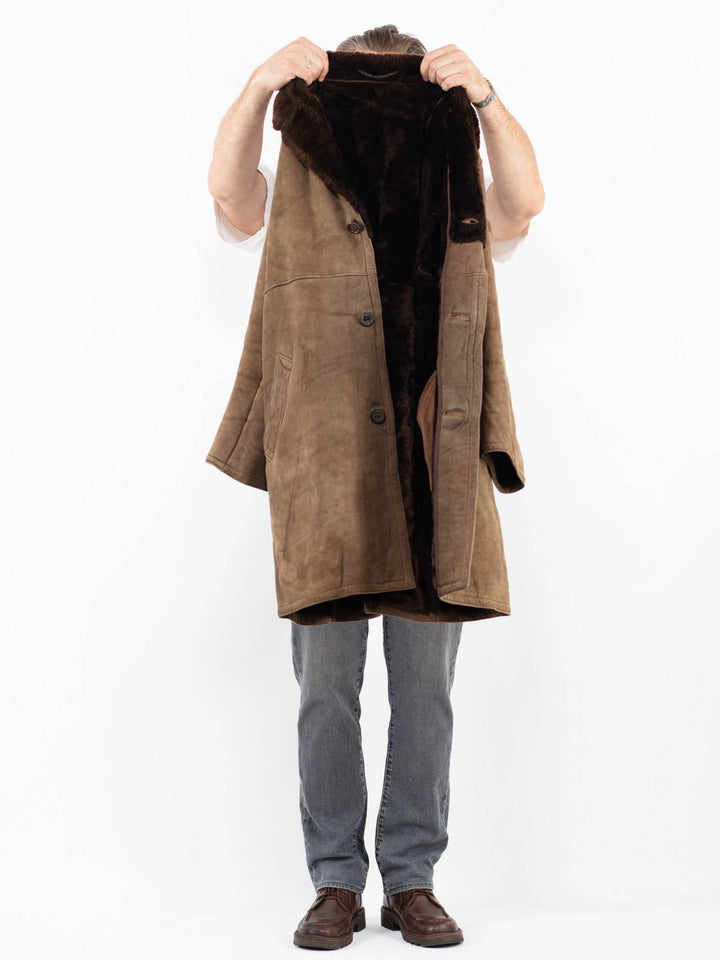 Vintage 70's Men Sheepskin Coat in BeigeZ2116