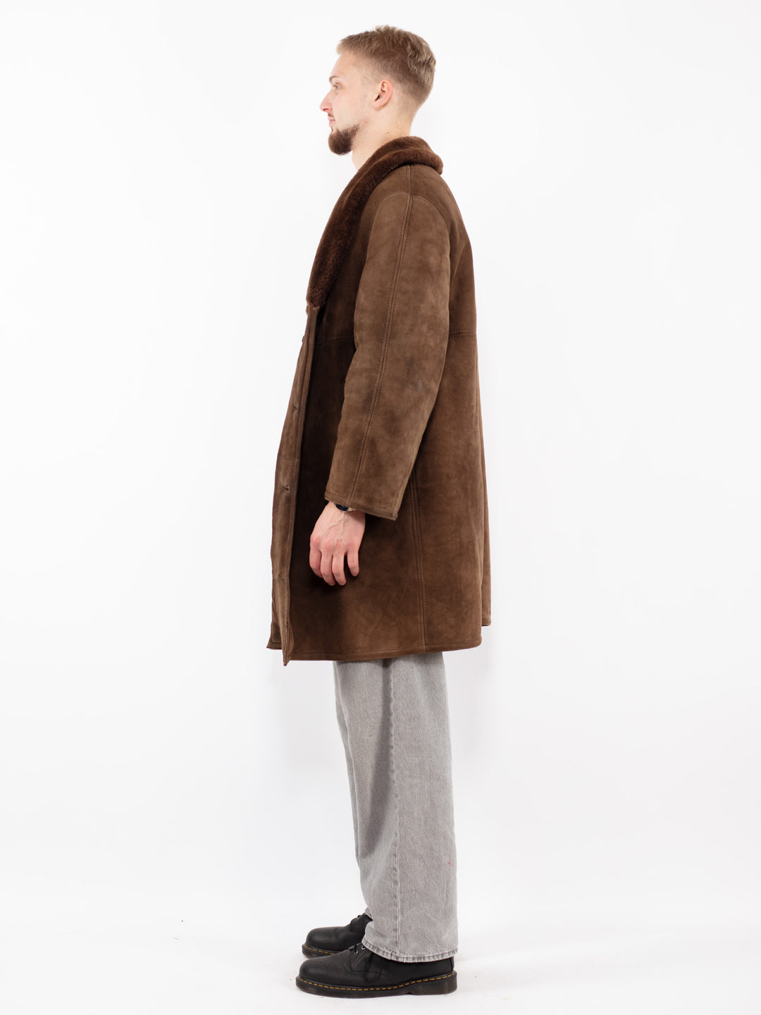 Vintage 70's Men Sheepskin Coat in BrownZ2525