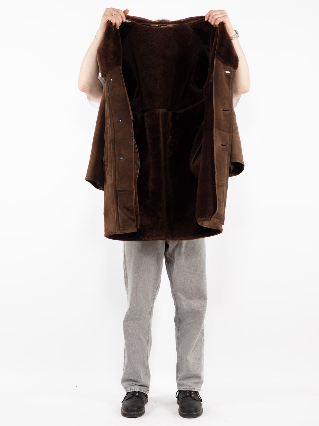 Vintage 70's Men Sheepskin Coat in BrownZ2525