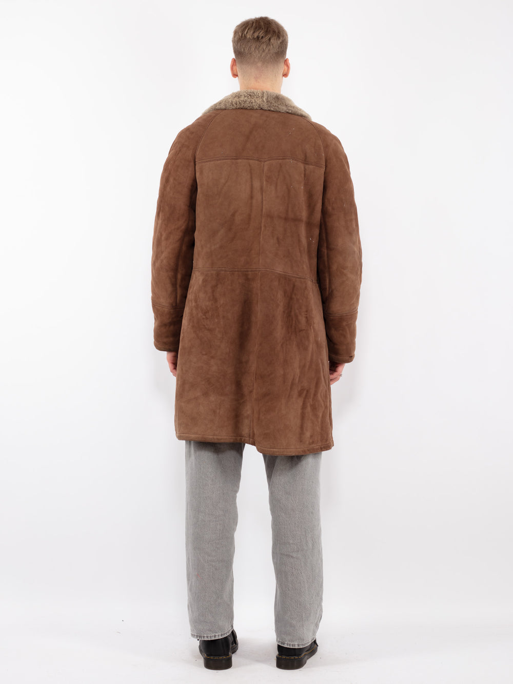 Vintage 70's Men Sheepskin Coat in BrownZ2526