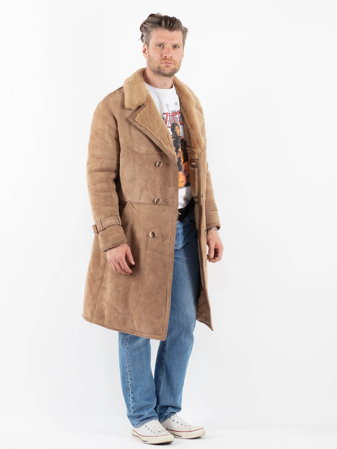 Vintage 70's Men Sheepskin in BeigeZ1809