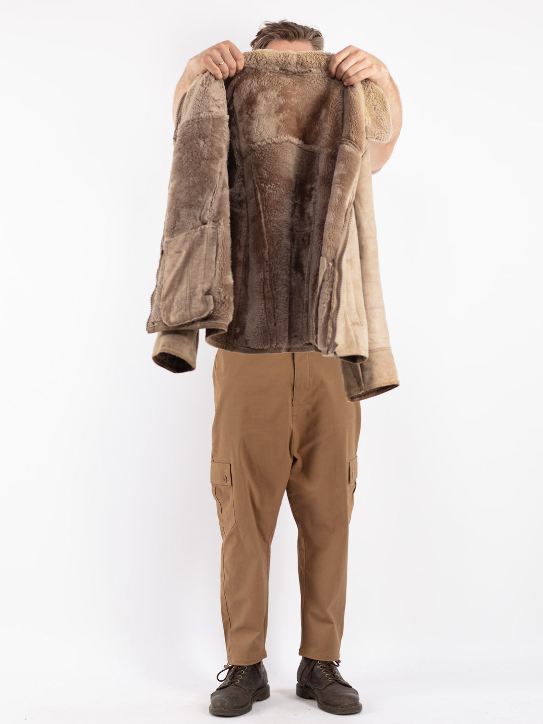 Vintage Men Sheepskin Jacket in