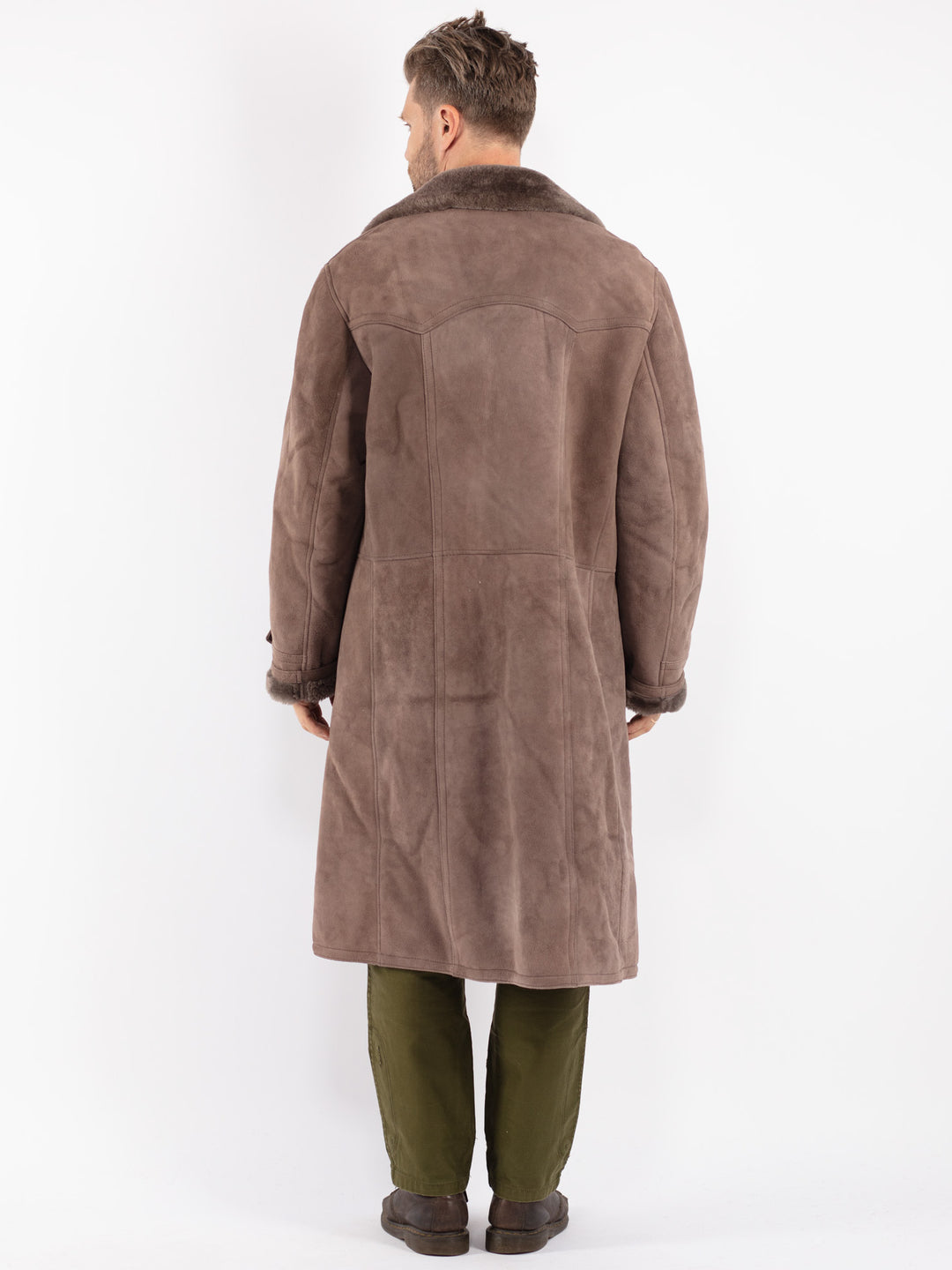 Vintage 70's Men Sheepskin Coat in Brown