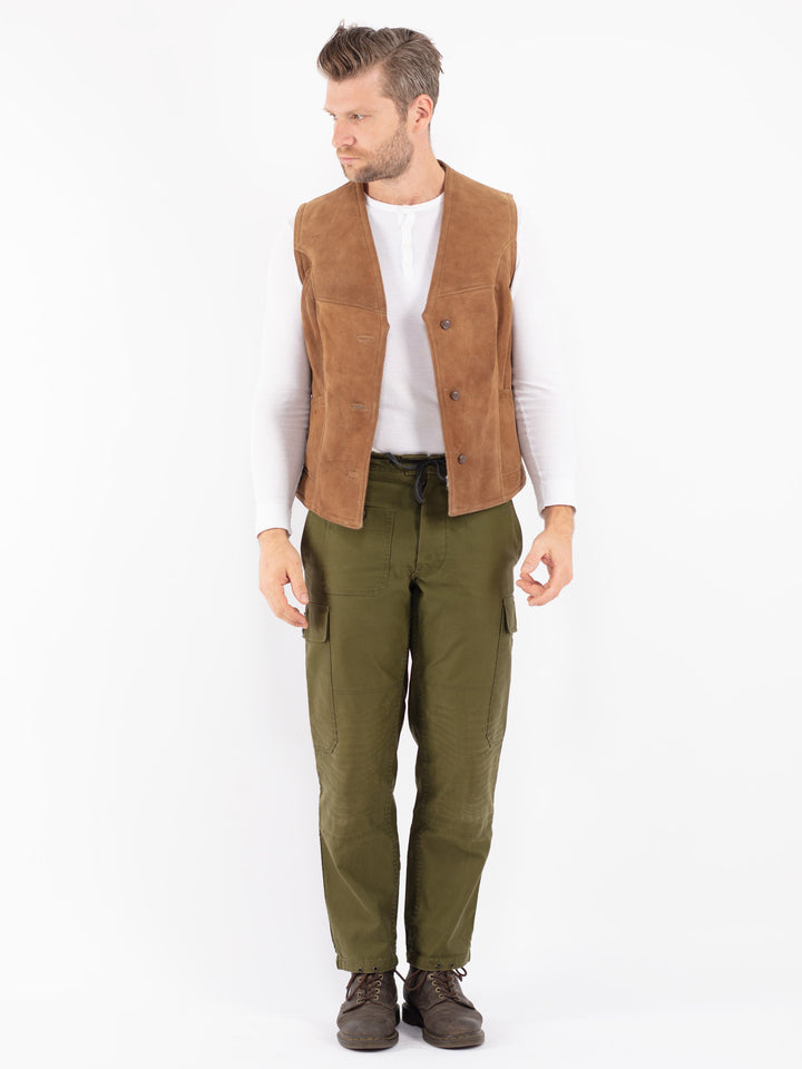 Vintage 70's Men Sheepskin Vest in Beige