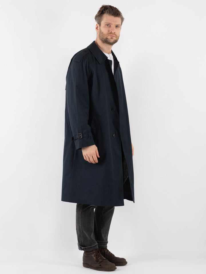 Vintage 70's Men Trench Coat in Blue